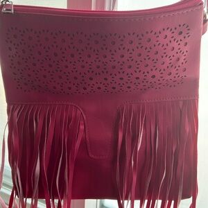 Raspberry Fringe Purse